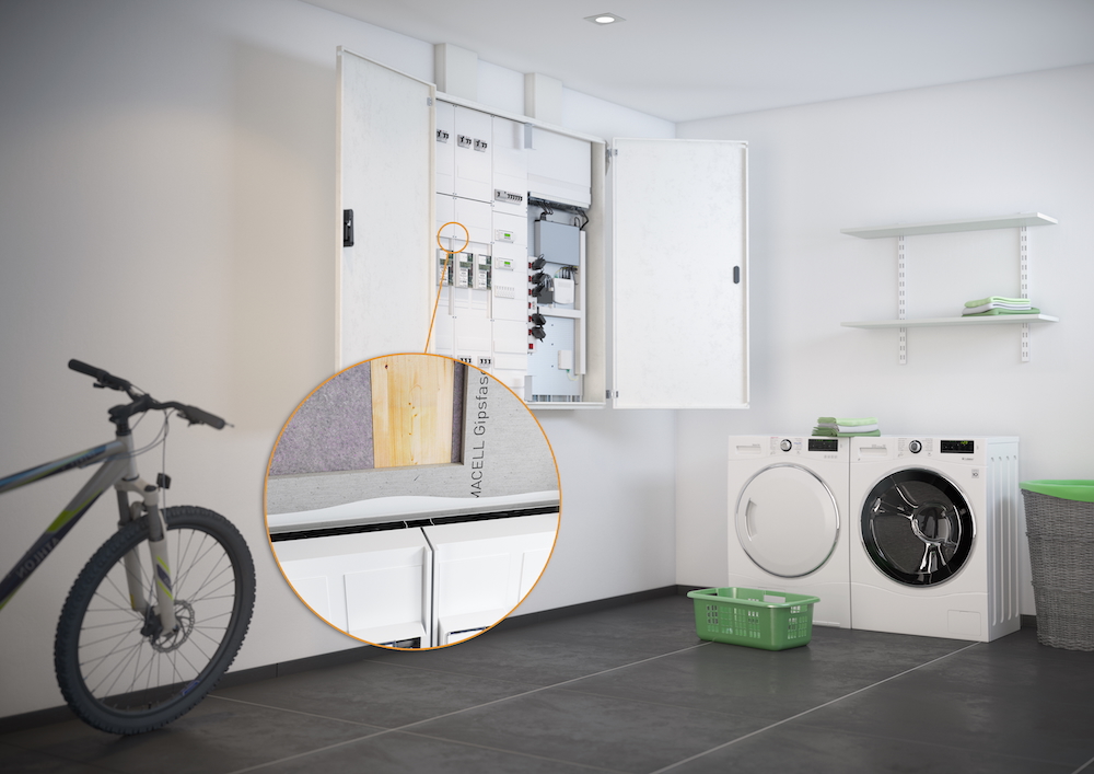 Maximaler Schutz auf minimalem Raum: fermacell® Gipsfaserplatten ab 10 mm als lichtbogenfeste Unterlage im Holzbau zugelassen